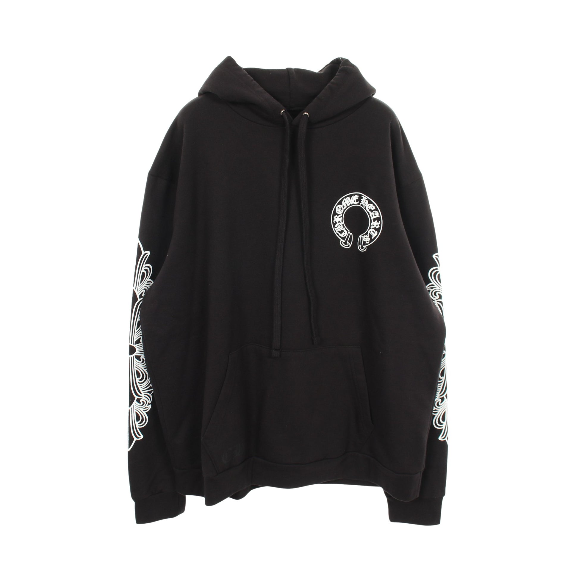 ホースシュー プルオーバーパーカー バックプリント コットン ブラック クロムハーツ トップス Chrome Hearts
