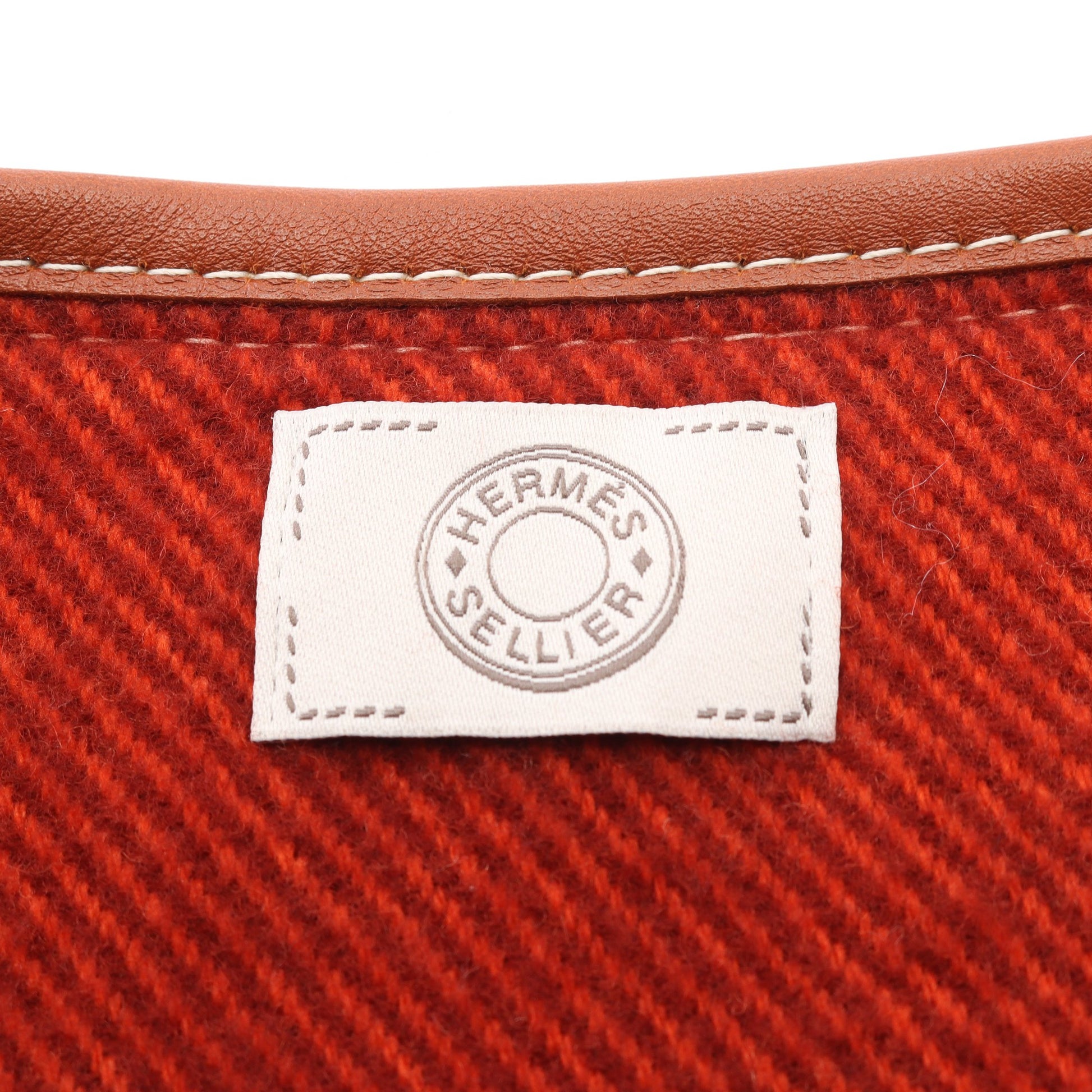 ロカバール ポンチョ ウール カシミヤ オレンジブラウン レッドブラウン ライトブラウン エルメス アウター HERMES