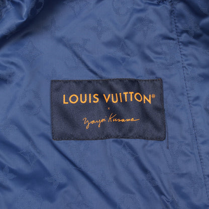 LV × YK モノグラム フェイス ブルゾン ナイロン ブルー マルチカラー フード付き 草間彌生 ルイヴィトン アウター LOUIS VUITTON