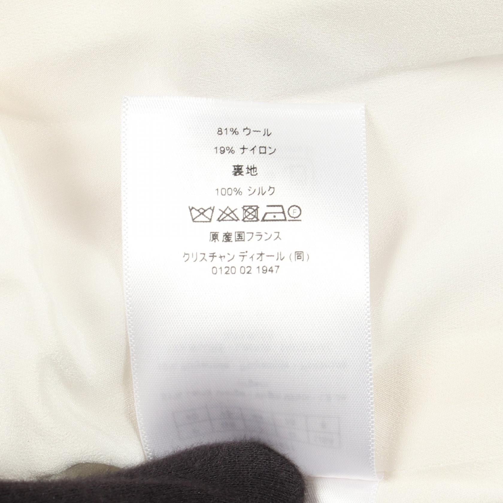 CDロゴボタン ブークレ ノーカラージャケット ウール アイボリー