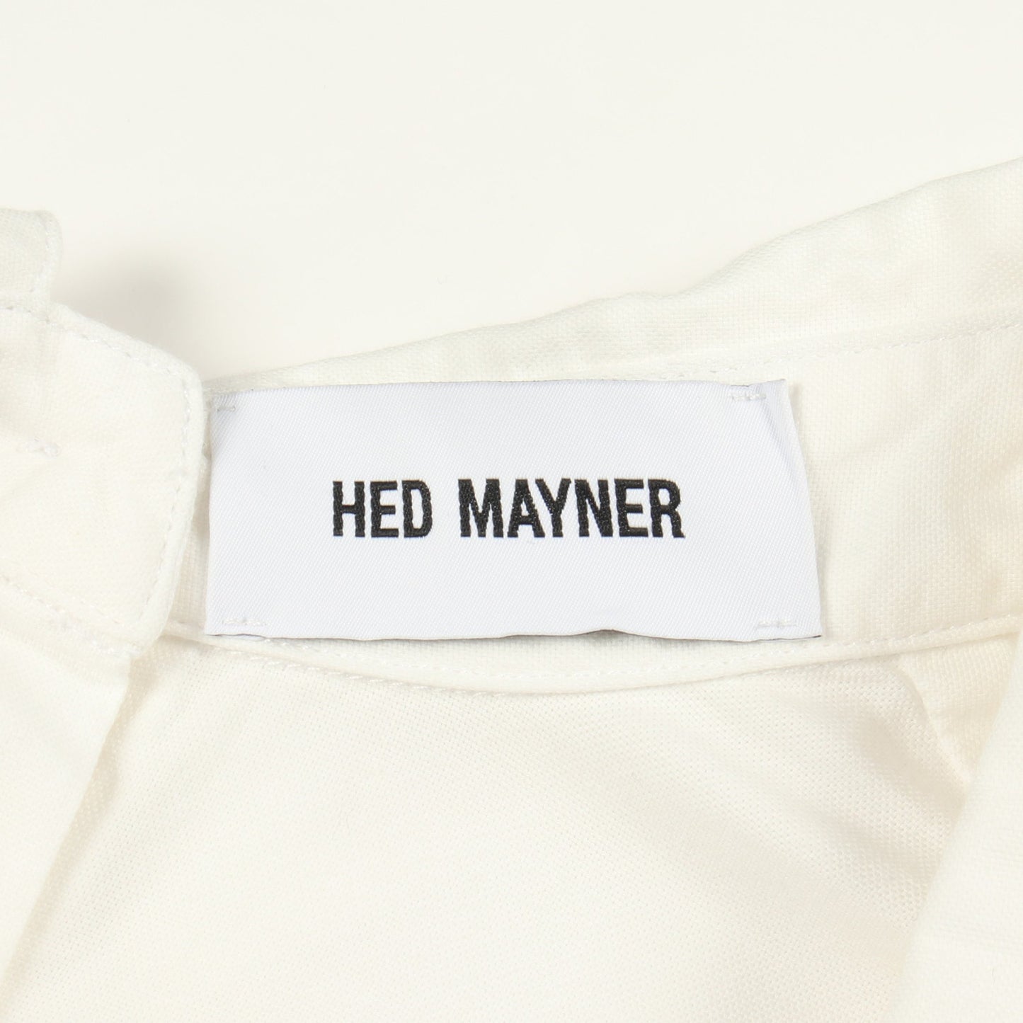 シャツ 長袖 バックボタン コットン ホワイト ヘドメイナー トップス HED MAYNER