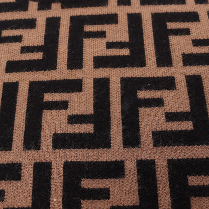 ズッカ ニット クルーネック 半袖 レーヨン ブラウン ブラック フェンディ トップス FENDI