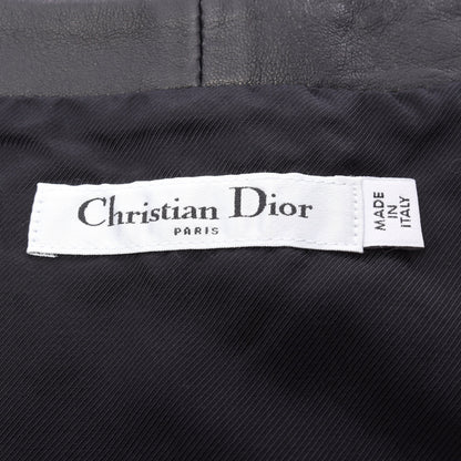 ジップアップ ベスト レザー ブラック クリスチャンディオール トップス Christian Dior