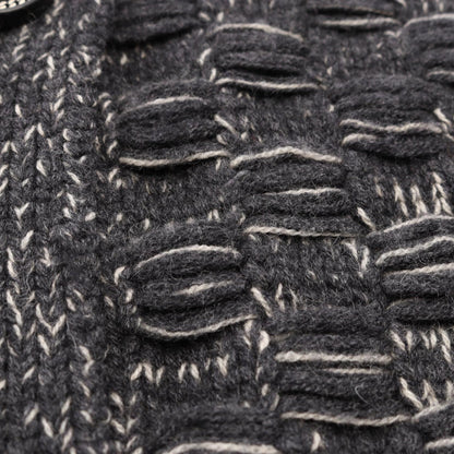 ココマークボタン ニット コート カシミヤ ダークグレー ホワイト シャネル アウター CHANEL