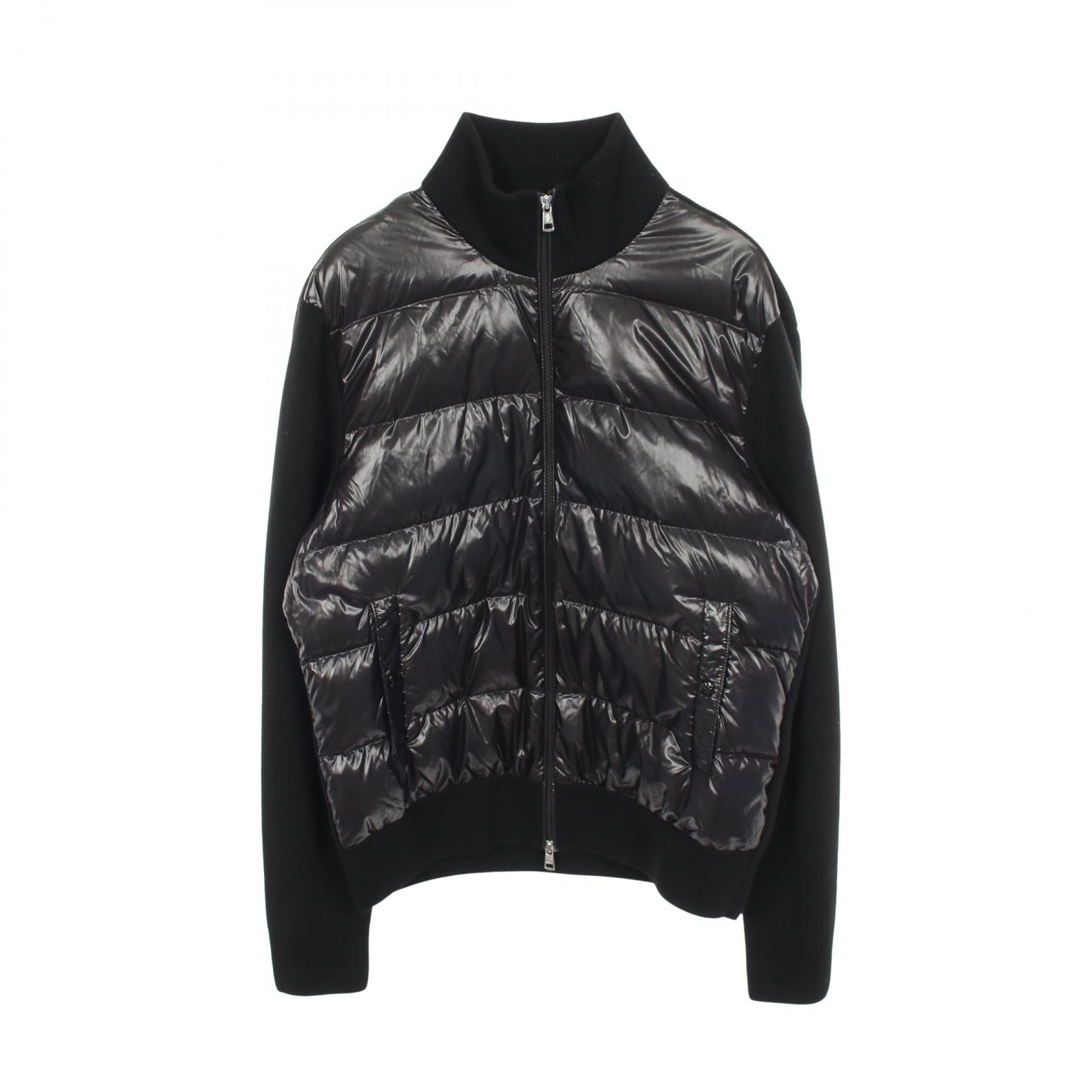 カーディガン ダウンジャケット ウール ブラック 切替 モンクレール アウター MONCLER