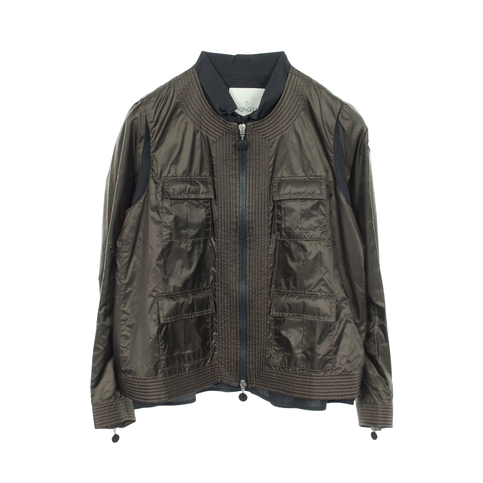 SAYORI ベスト シャツ ナイロン カーキグリーン ダークネイビー 2点セット モンクレール トップス MONCLER