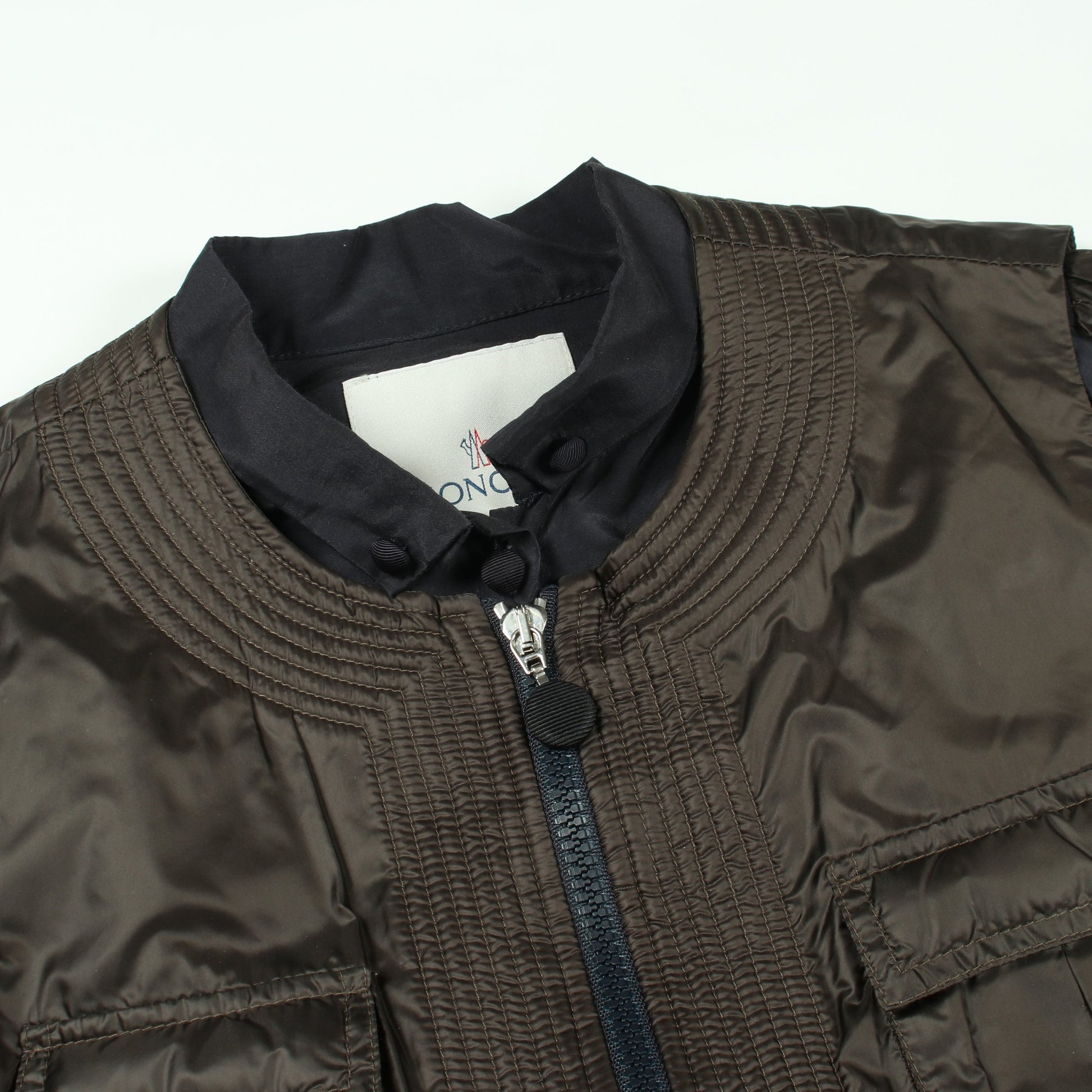 SAYORI ベスト シャツ ナイロン カーキグリーン ダークネイビー 2点セット モンクレール トップス MONCLER