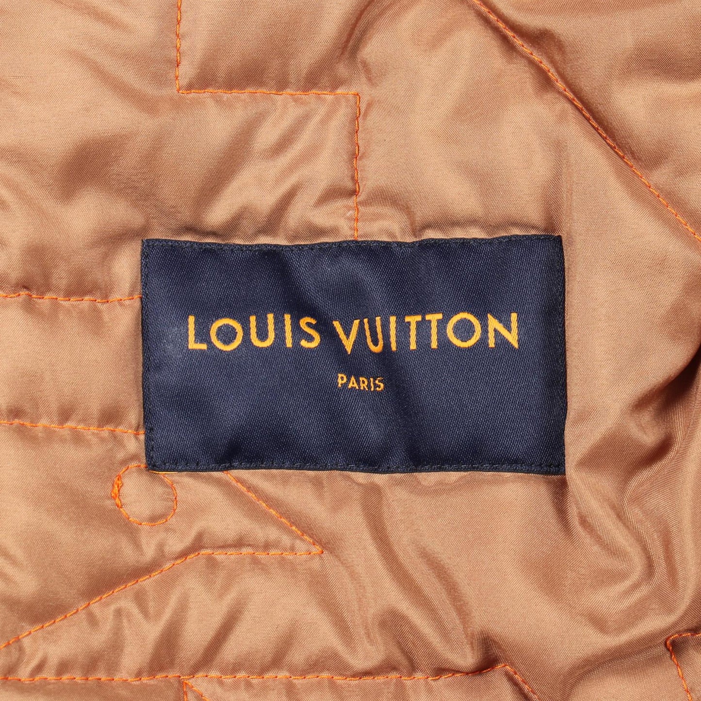 フーデットパテットデニムブルゾン ジャケット コットン ブラウン オレンジ フード付き 中綿 ルイヴィトン アウター LOUIS VUITTON