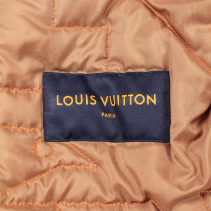 フーデットパテットデニムブルゾン ジャケット コットン ブラウン オレンジ フード付き 中綿 ルイヴィトン アウター LOUIS VUITTON