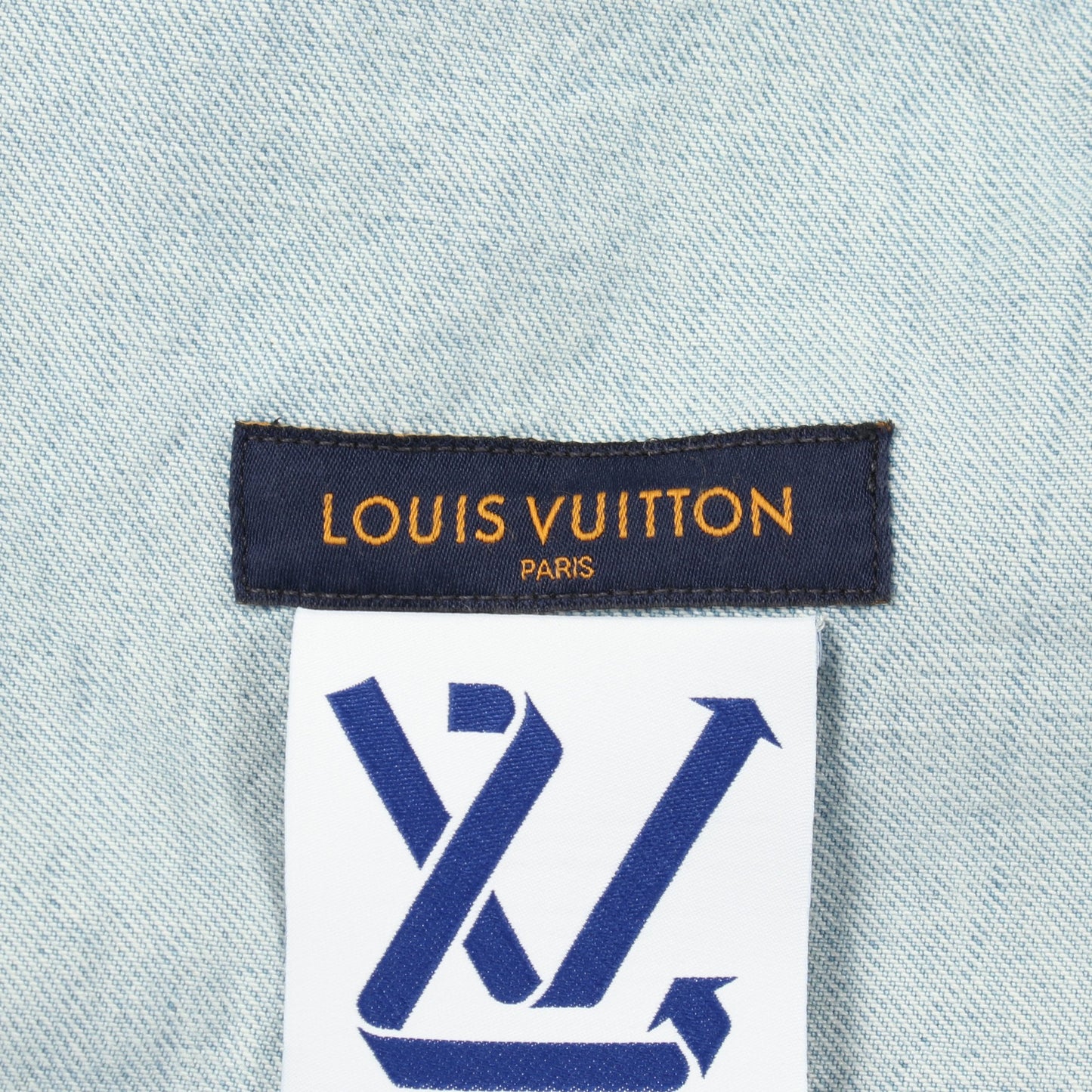 ショートスリーブ デニムシャツ ジャケット 半袖 コットン ライトブルー ルイヴィトン アウター LOUIS VUITTON