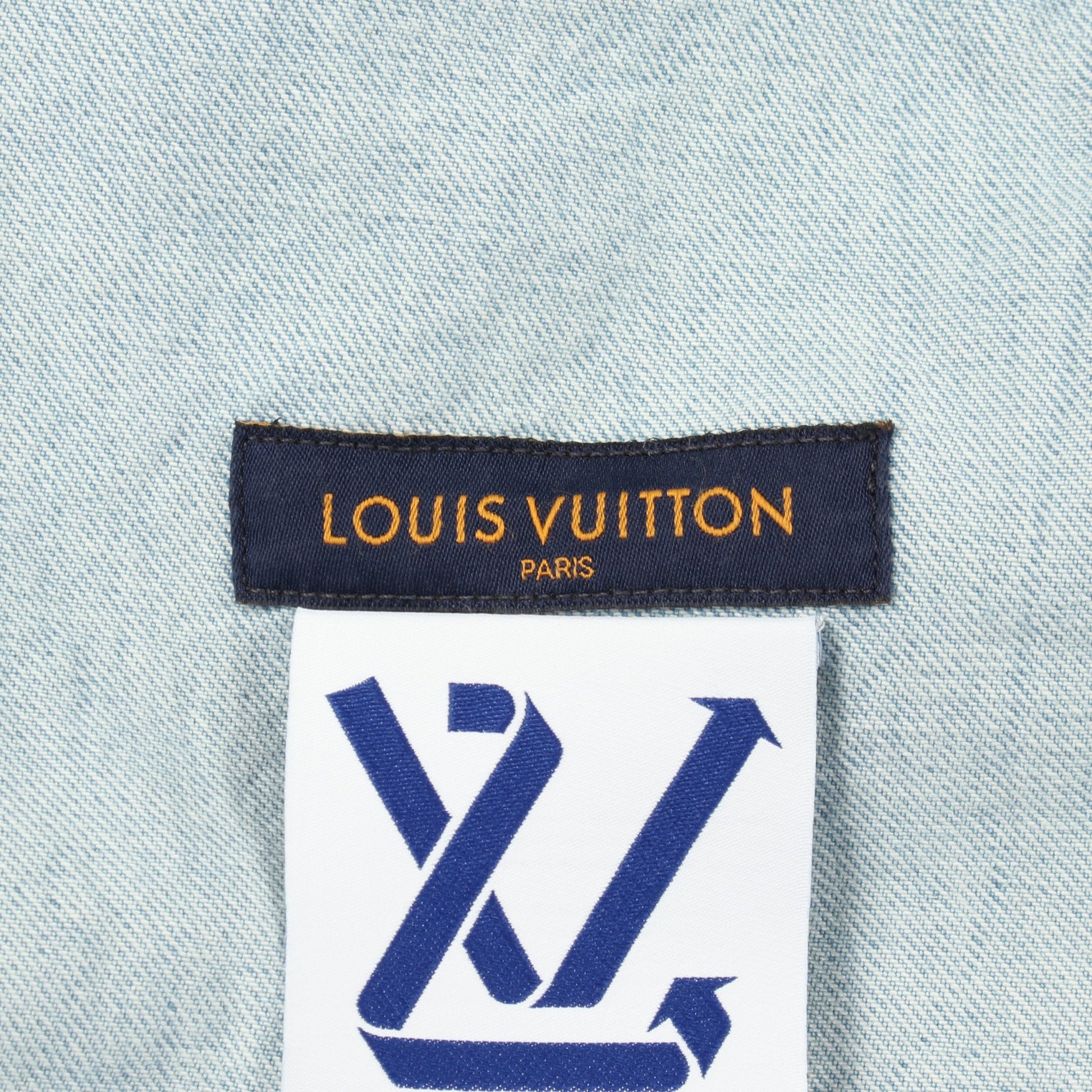 ショートスリーブ デニムシャツ ジャケット 半袖 コットン ライトブルー ルイヴィトン アウター LOUIS VUITTON