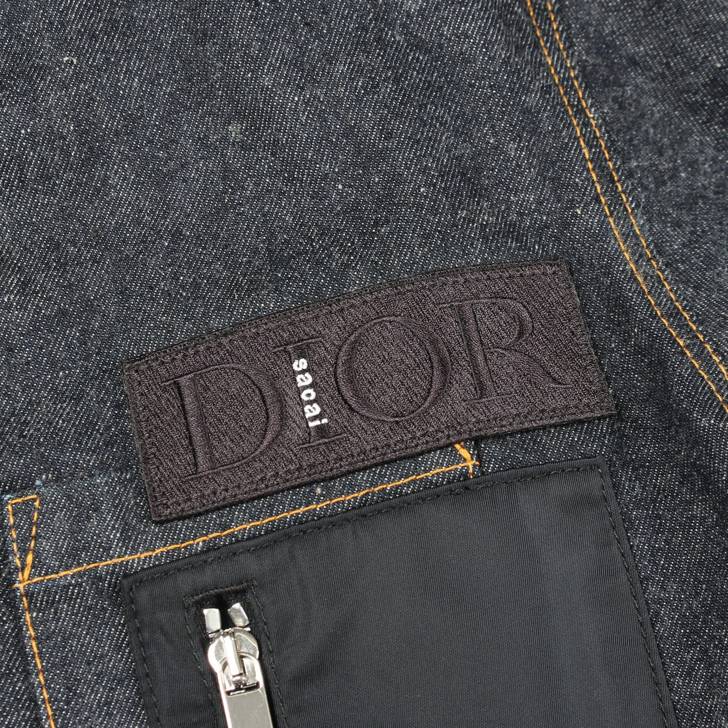Christian Dior × sacai デニムジャケット コットン インディゴブルー クリスチャンディオール アウター Christian Dior