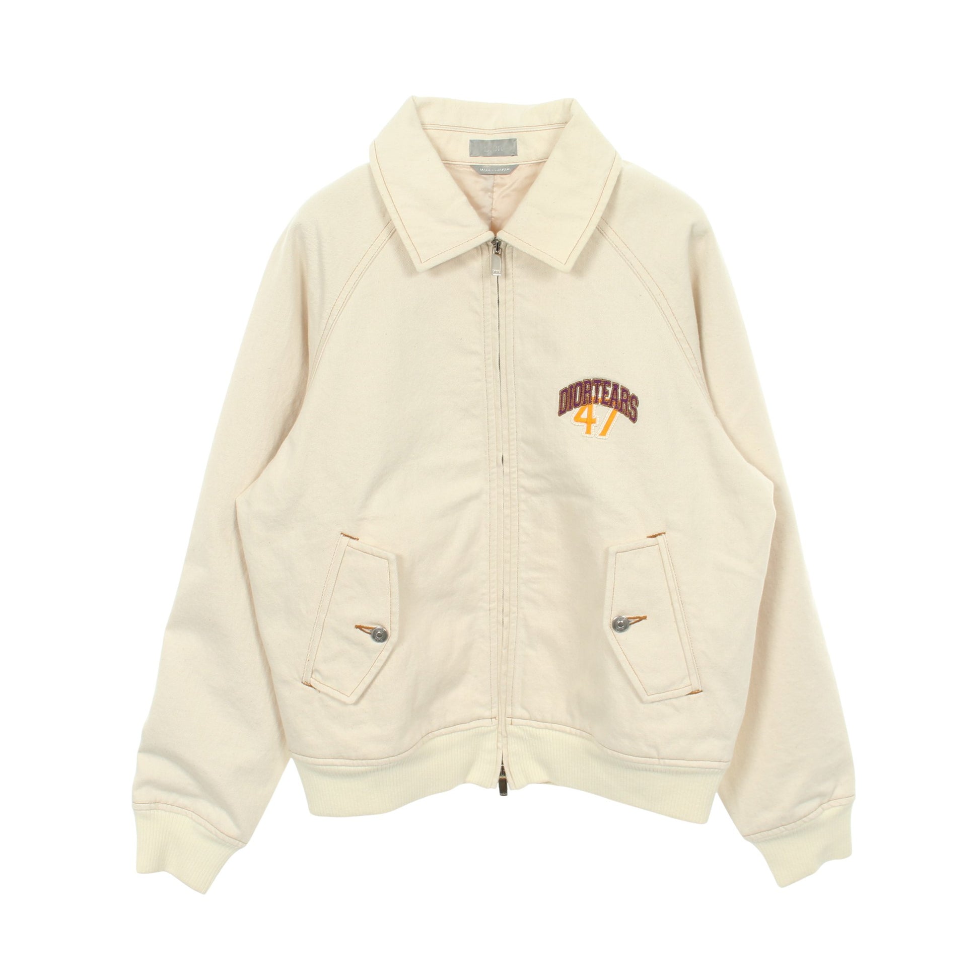 DIOR × Denim Tears ジップアップ デニムジャケット バックロゴ コットン アイボリー ディオール アウター DIOR