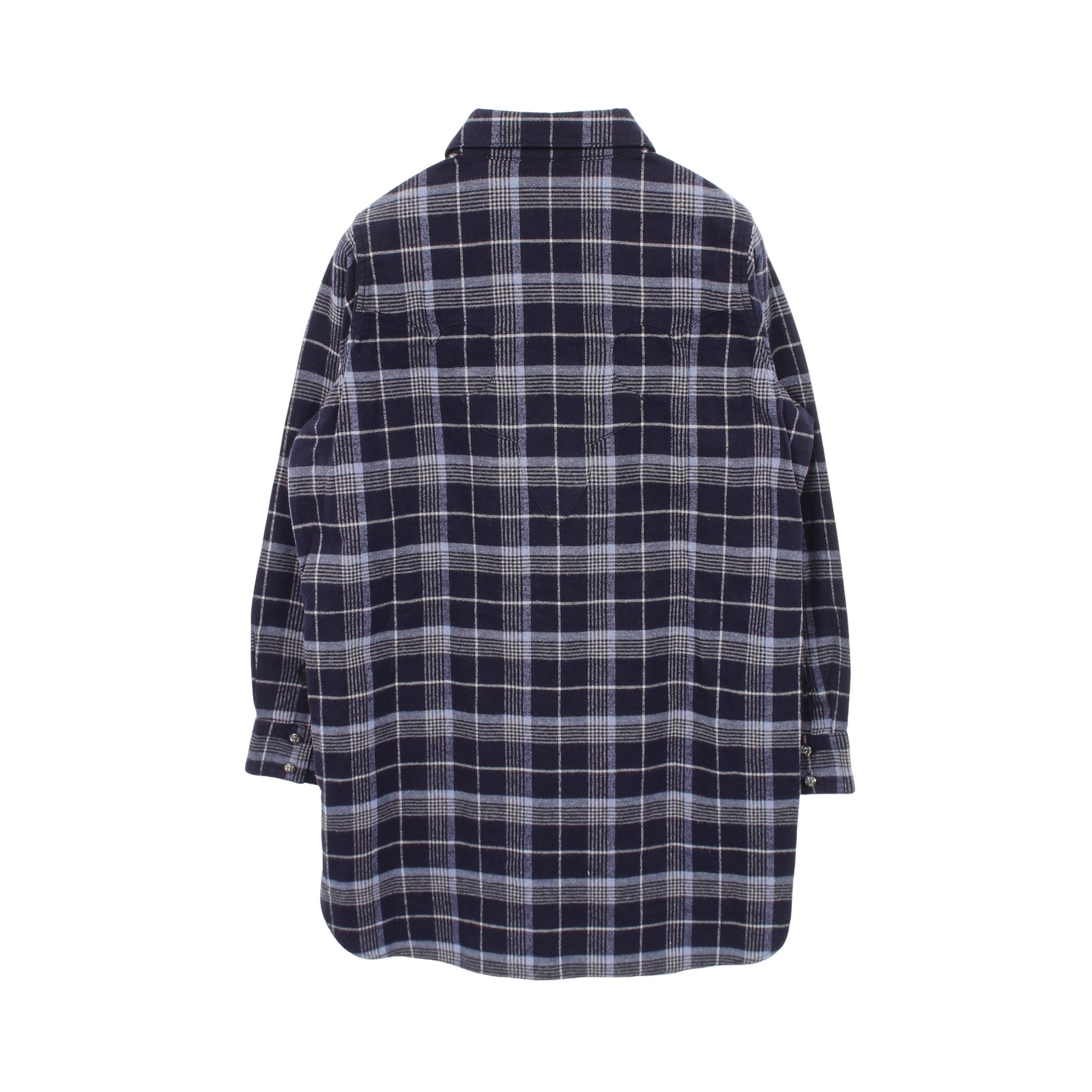 WESTN ウェスタン クロスボール シャツ 長袖 チェック コットン ネイビー オフホワイト クロムハーツ トップス Chrome Hearts