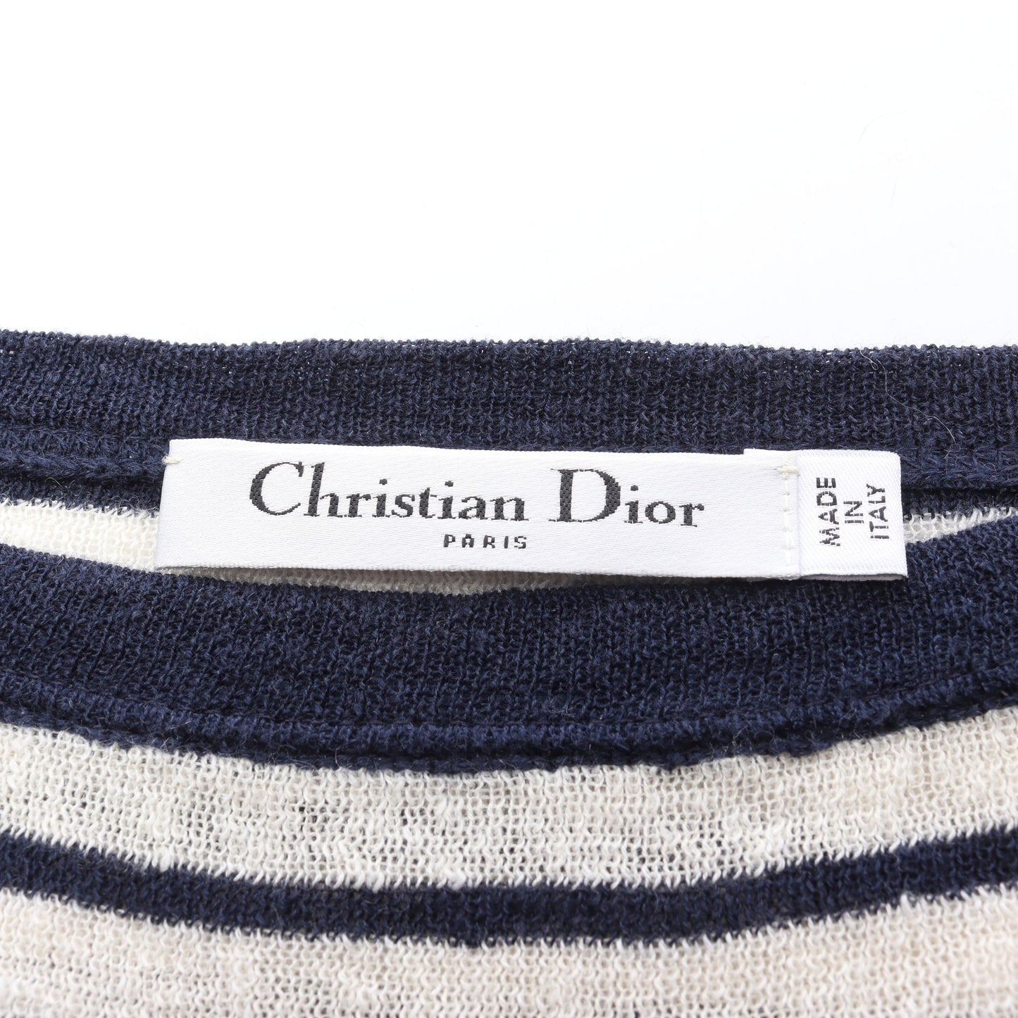 DIORIVIERA ニット ボーダー リネン カシミヤ オフホワイト ネイビー クリスチャンディオール トップス Christian Dior