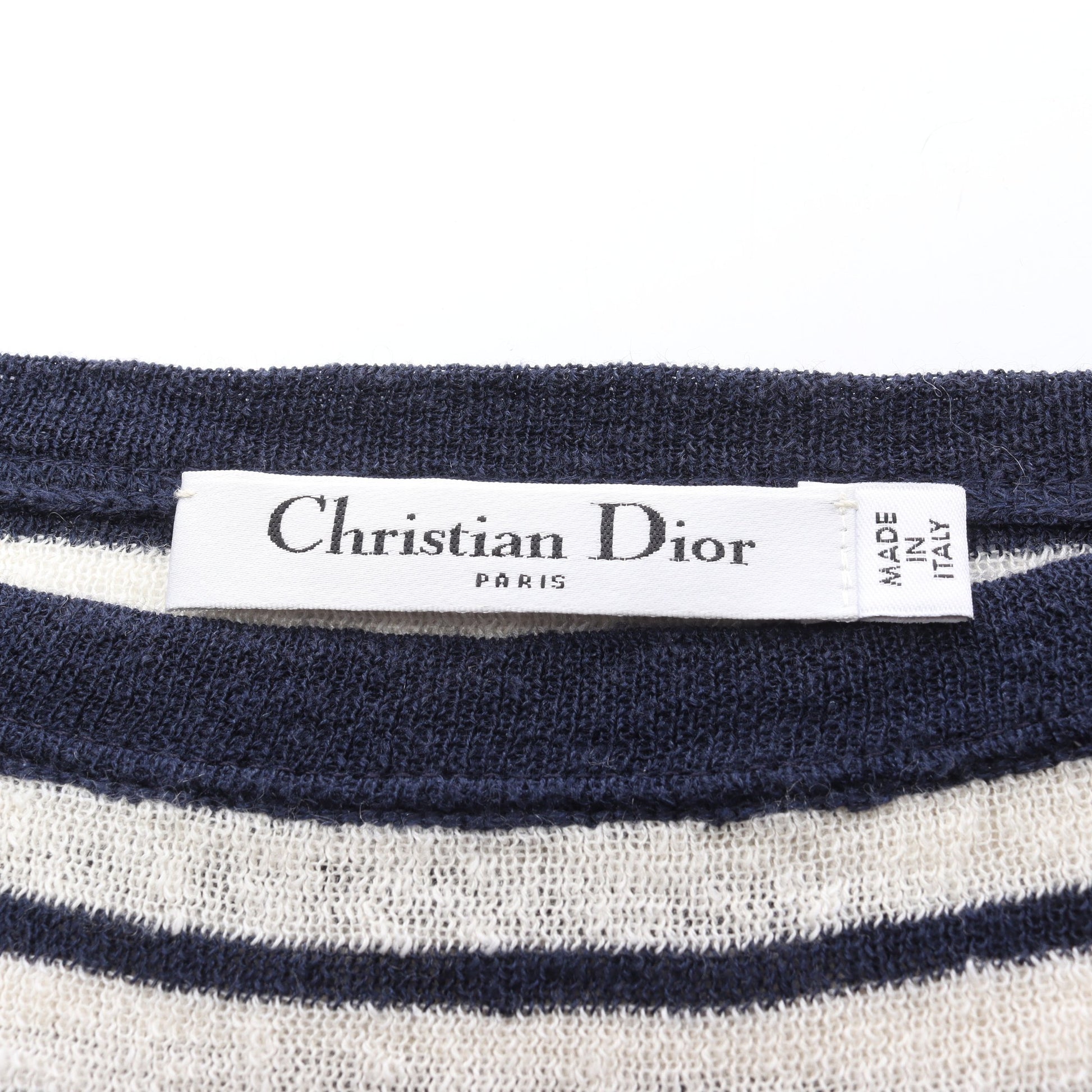 DIORIVIERA ニット ボーダー リネン カシミヤ オフホワイト ネイビー クリスチャンディオール トップス Christian Dior