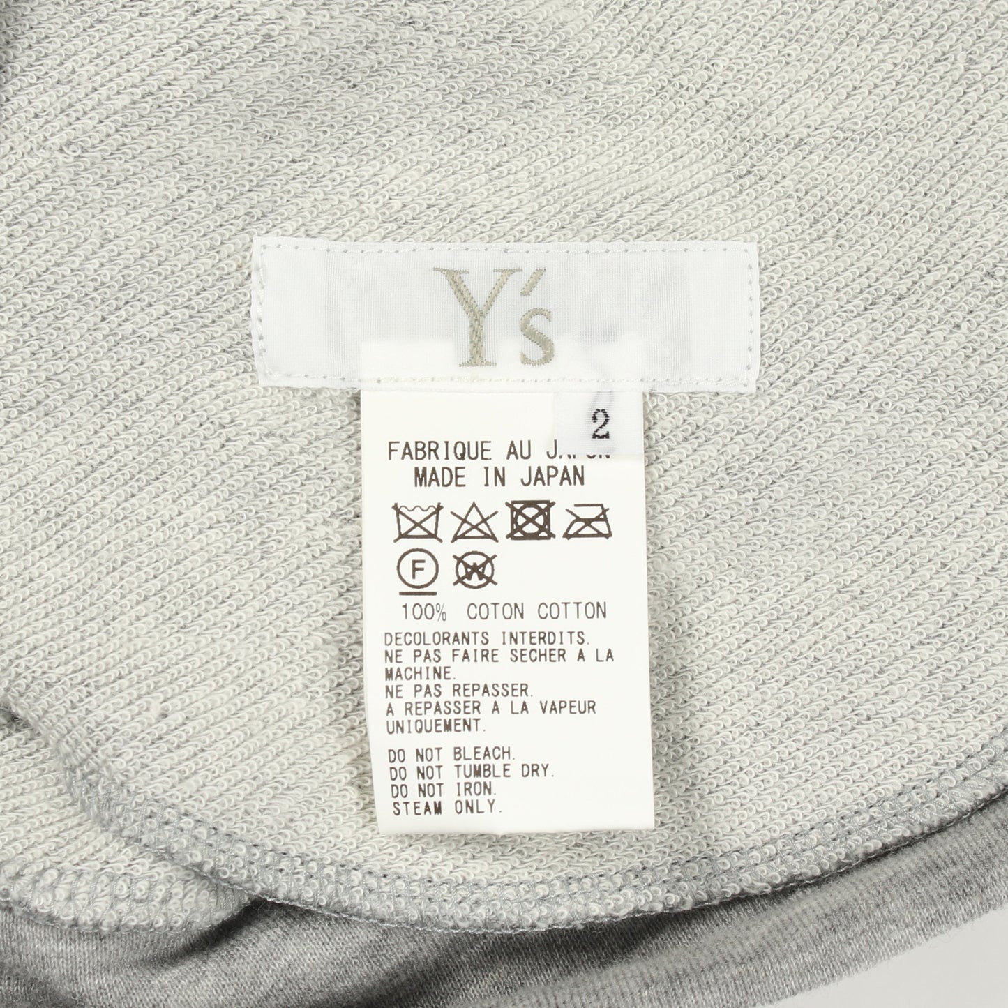 半袖Tシャツ クルーネック コットン グレー 変形 ワイズ トップス Y's