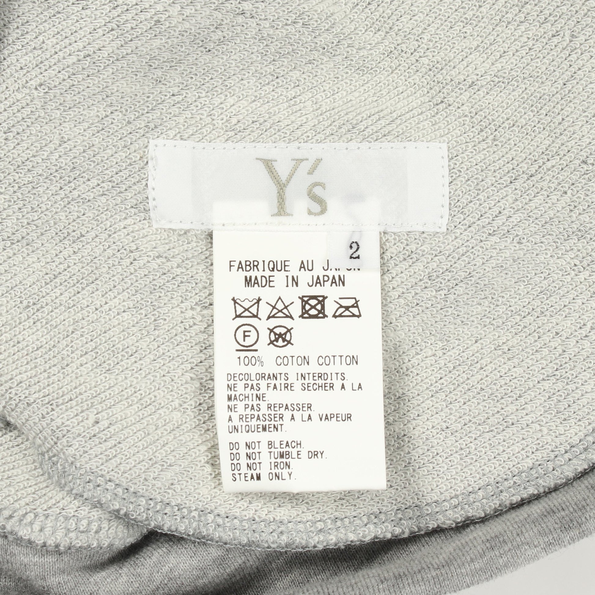 半袖Tシャツ クルーネック コットン グレー 変形 ワイズ トップス Y's