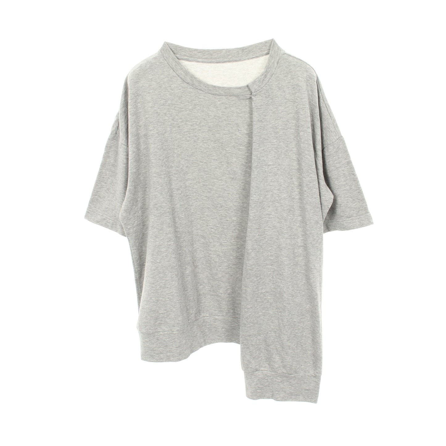 半袖Tシャツ クルーネック コットン グレー 変形 ワイズ トップス Y's