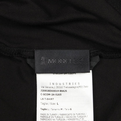 長袖Tシャツ クルーネック ロゴプリント コットン ブラック モンクレール トップス MONCLER