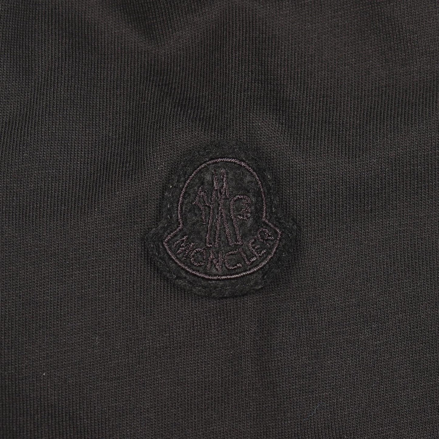 長袖Tシャツ クルーネック ロゴプリント コットン ブラック モンクレール トップス MONCLER