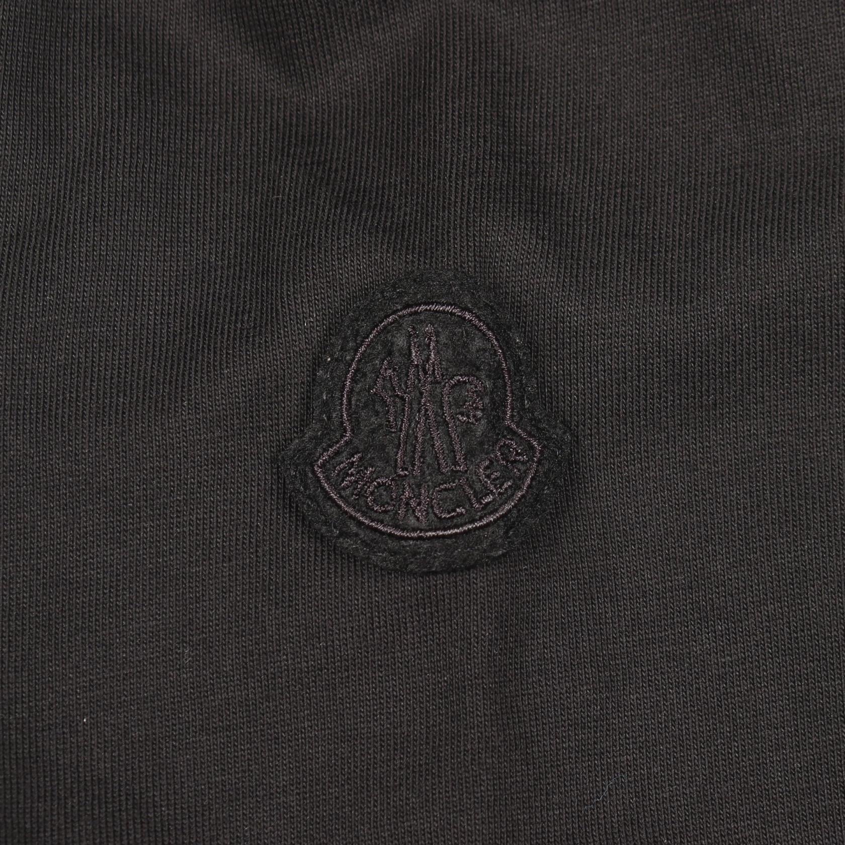 長袖Tシャツ クルーネック ロゴプリント コットン ブラック モンクレール トップス MONCLER