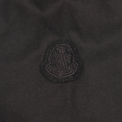 長袖Tシャツ クルーネック ロゴプリント コットン ブラック モンクレール トップス MONCLER