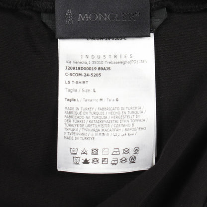 長袖Tシャツ クルーネック ロゴプリント コットン ブラック モンクレール トップス MONCLER