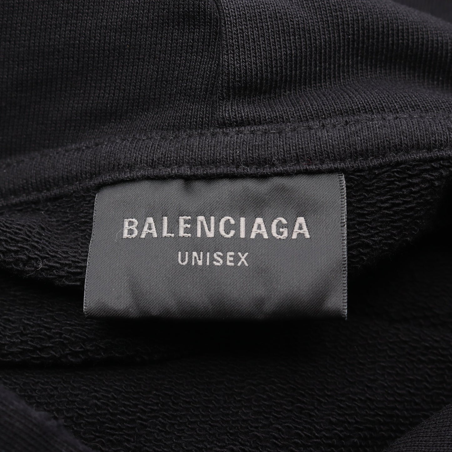 プルオーバーパーカー ロゴ コットン ブラック ダメージ加工 バレンシアガ トップス BALENCIAGA