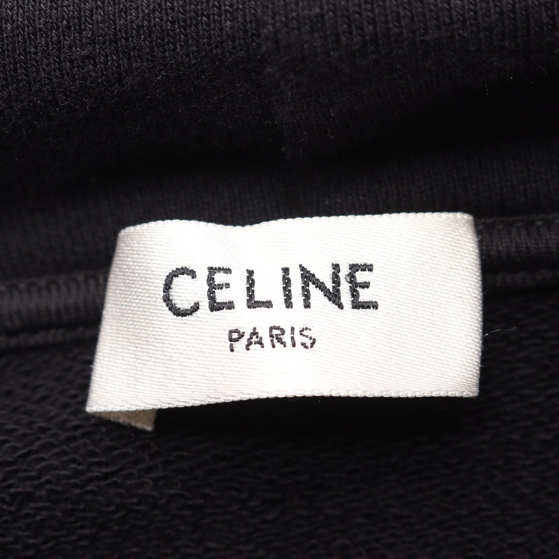 プルオーバーパーカー ロゴ コットン ブラック ラインストーン セリーヌ トップス CELINE