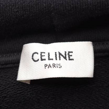 プルオーバーパーカー ロゴ コットン ブラック ラインストーン セリーヌ トップス CELINE