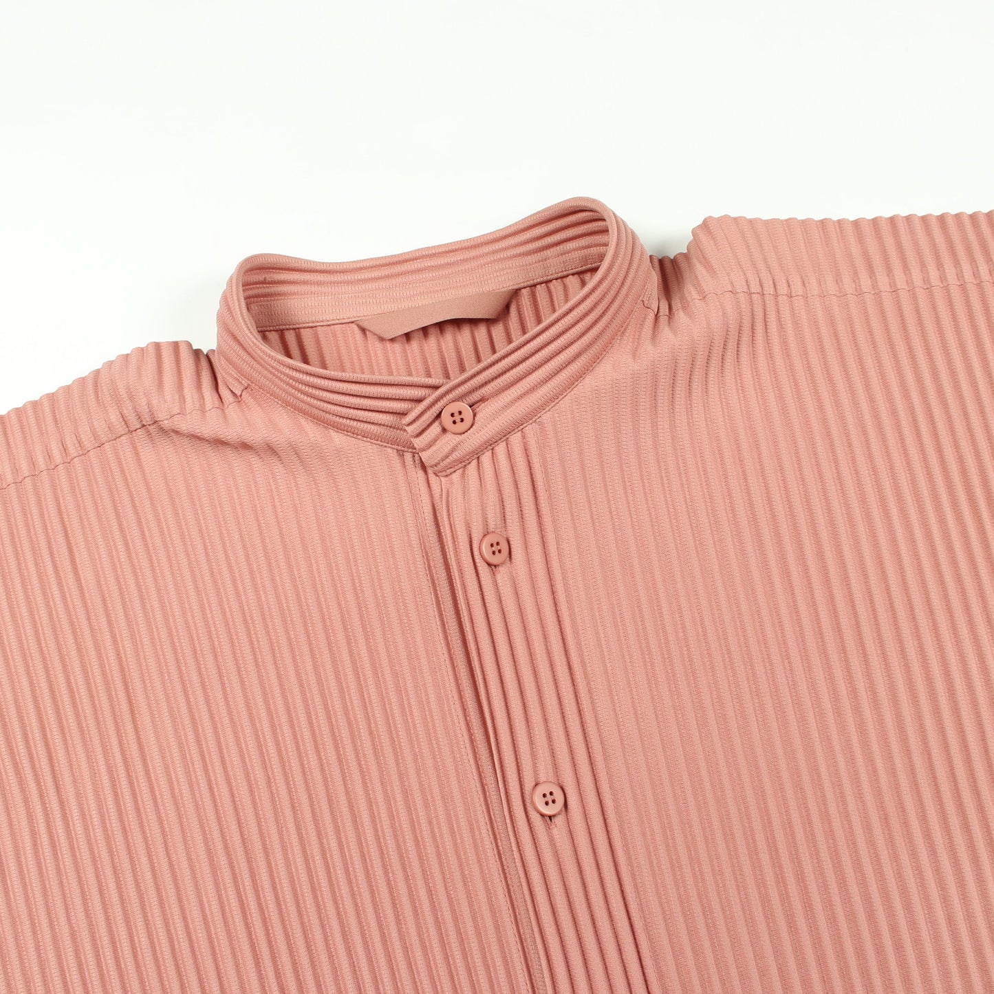 プリーツ シャツ スタンドカラー 長袖 ピンク オムプリッセイッセイミヤケ トップス HOMME PLISSE ISSEY MIYAKE