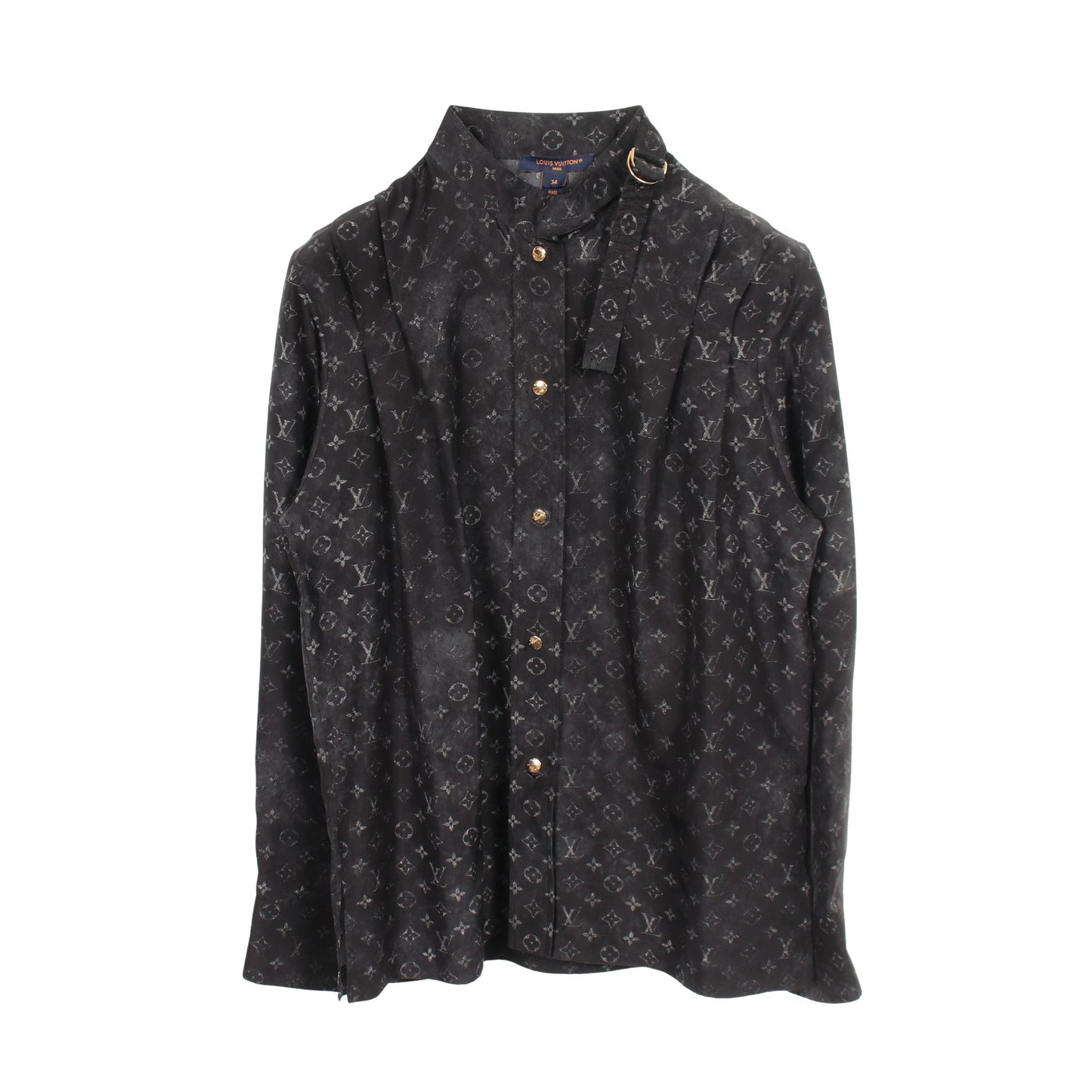 モノグラム ブラウス シルク ブラック ルイヴィトン トップス LOUIS VUITTON