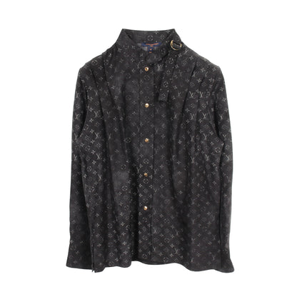 モノグラム ブラウス シルク ブラック ルイヴィトン トップス LOUIS VUITTON