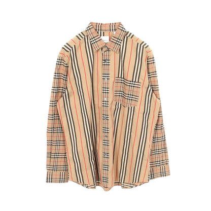 ヴィンテージチェック シャツ 長袖 コットン ベージュ ブラック レッド バーバリー トップス BURBERRY