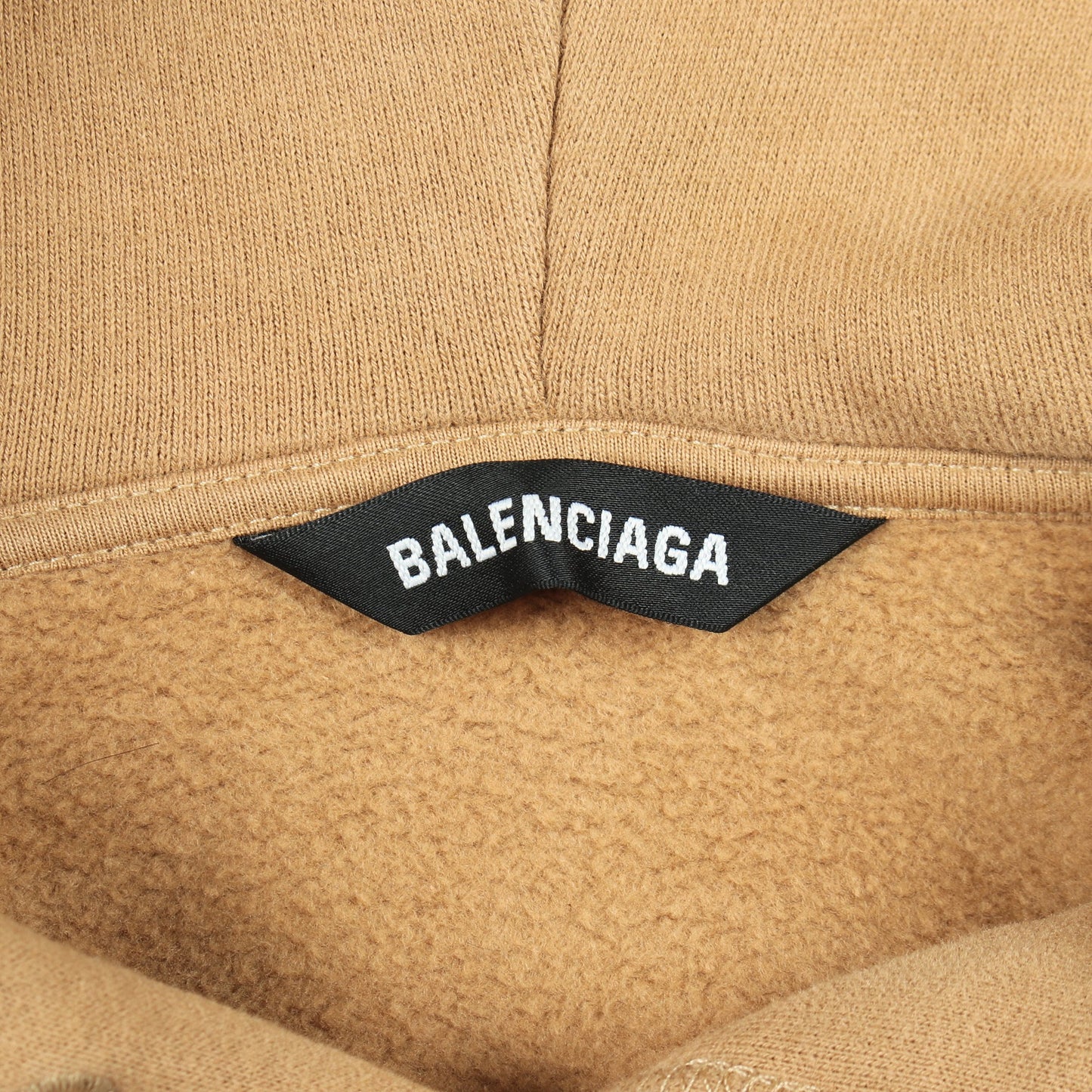 プルオーバーパーカー ロゴ刺繍 コットン イエローブラウン 裏起毛 バレンシアガ トップス BALENCIAGA