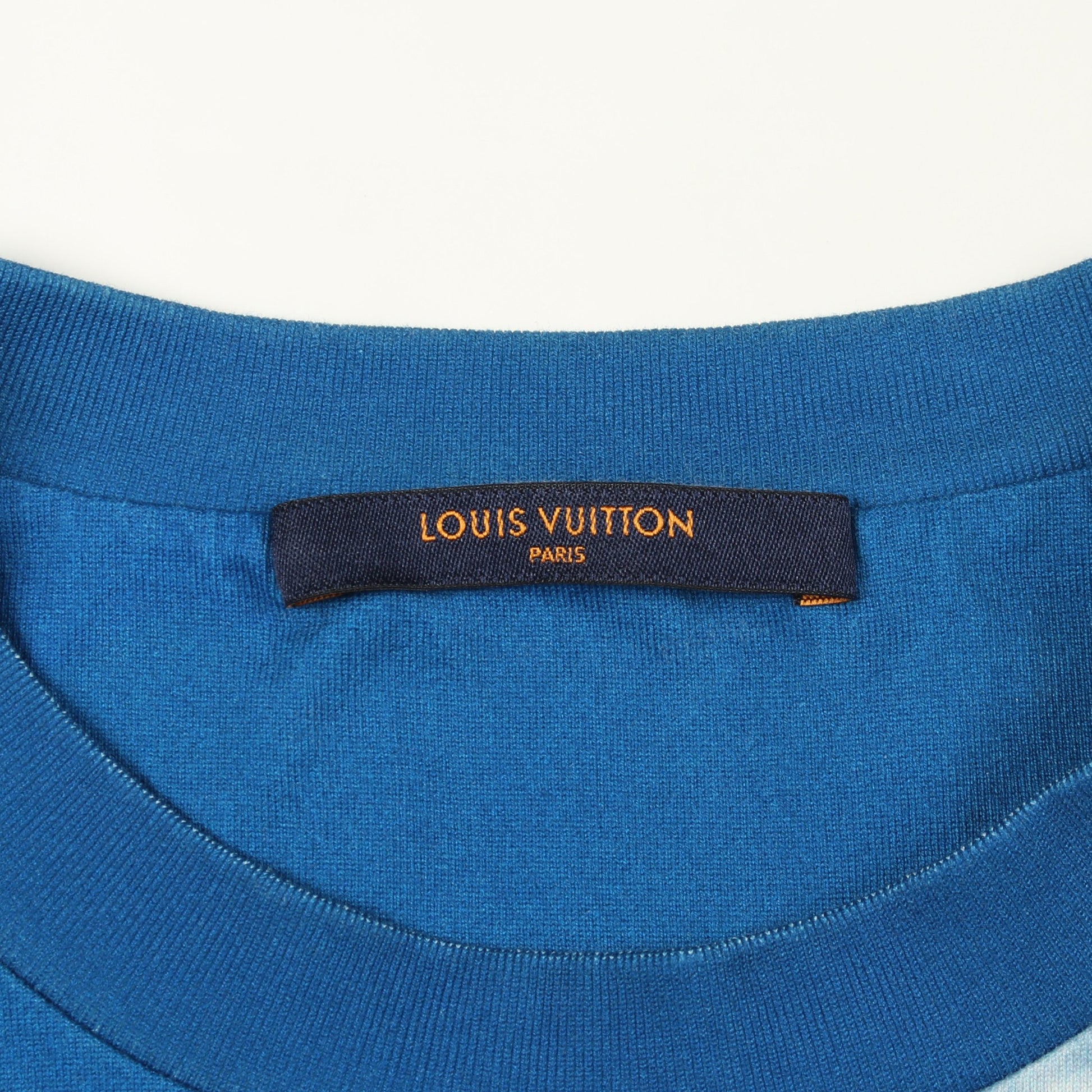 クラウドプリント 半袖Tシャツ クルーネック コットン ブルー ホワイト ルイヴィトン トップス LOUIS VUITTON