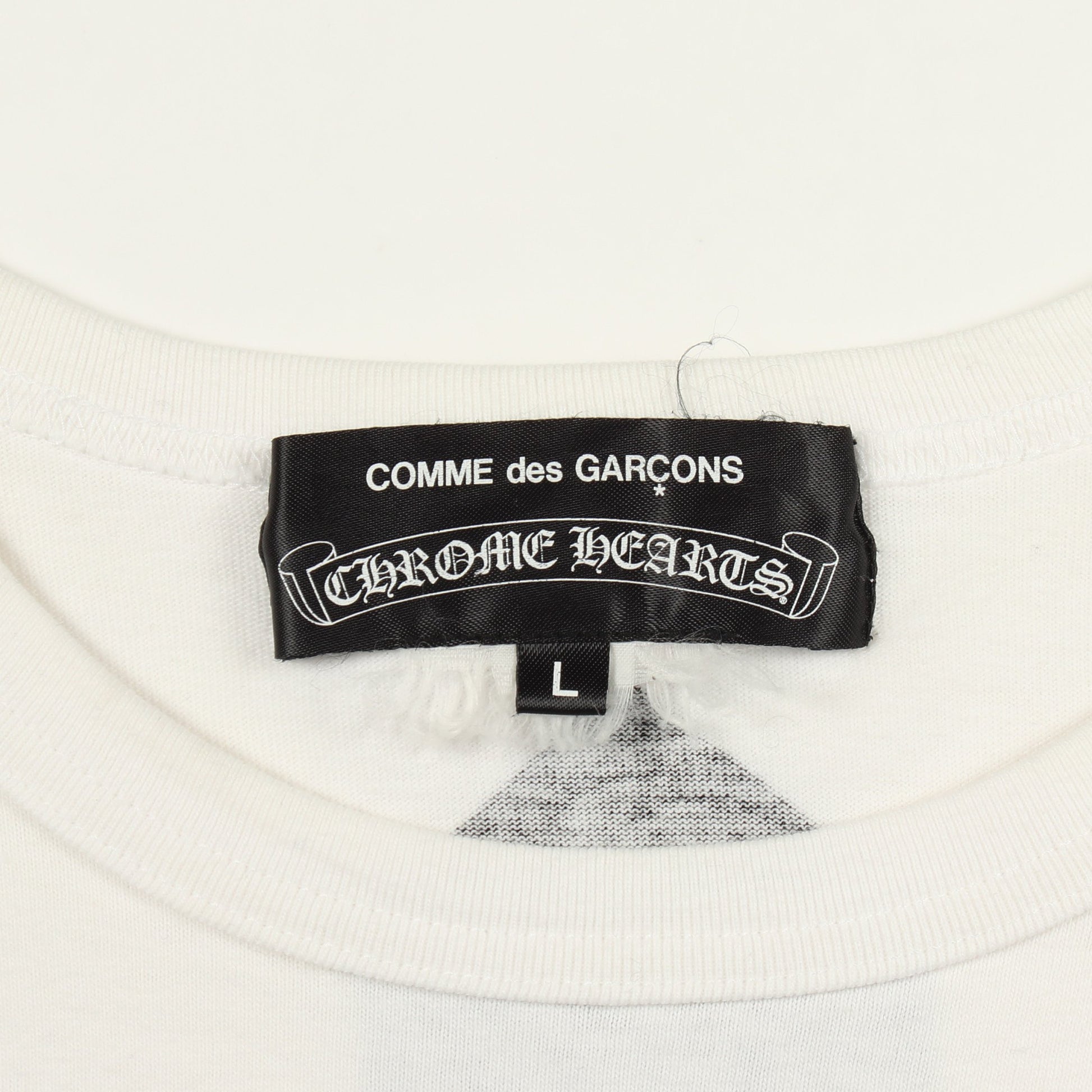 Comme des Garcons × Chrome Hearts × DOVER STREET MARKET 半袖Tシャツ クルーネック コットン ホワイト ブラック コムデギャルソン トップス Comme des Garcons