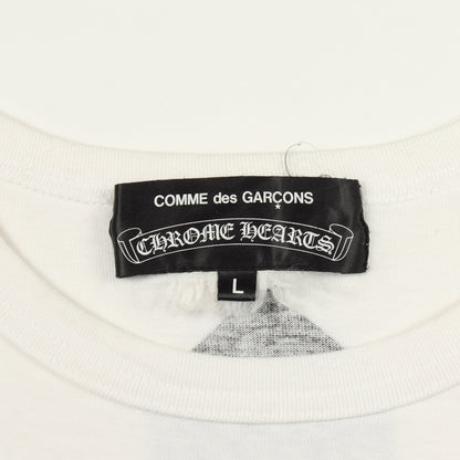 Comme des Garcons × Chrome Hearts × DOVER STREET MARKET 半袖Tシャツ クルーネック コットン ホワイト ブラック コムデギャルソン トップス Comme des Garcons