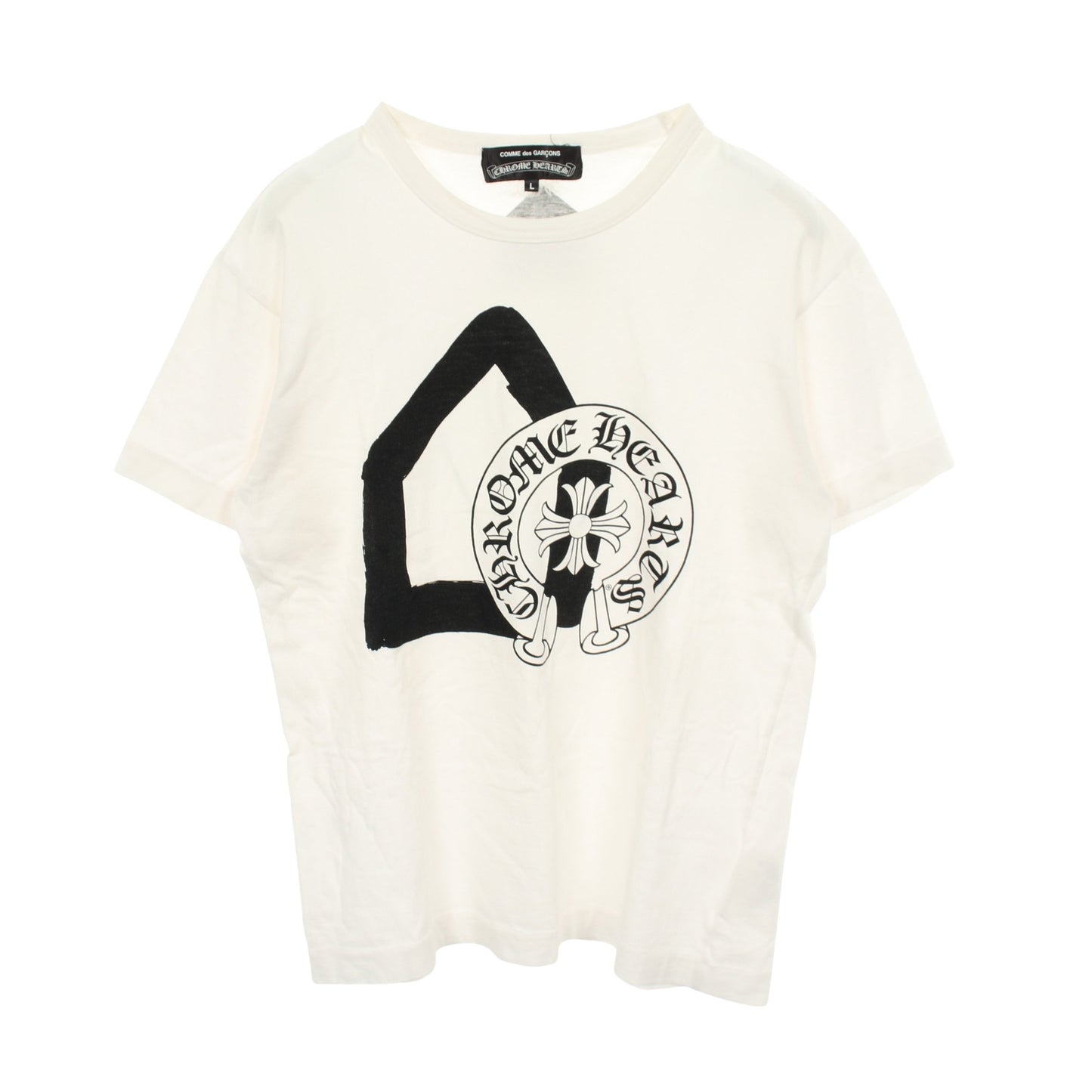 Comme des Garcons × Chrome Hearts × DOVER STREET MARKET 半袖Tシャツ クルーネック コットン ホワイト ブラック コムデギャルソン トップス Comme des Garcons