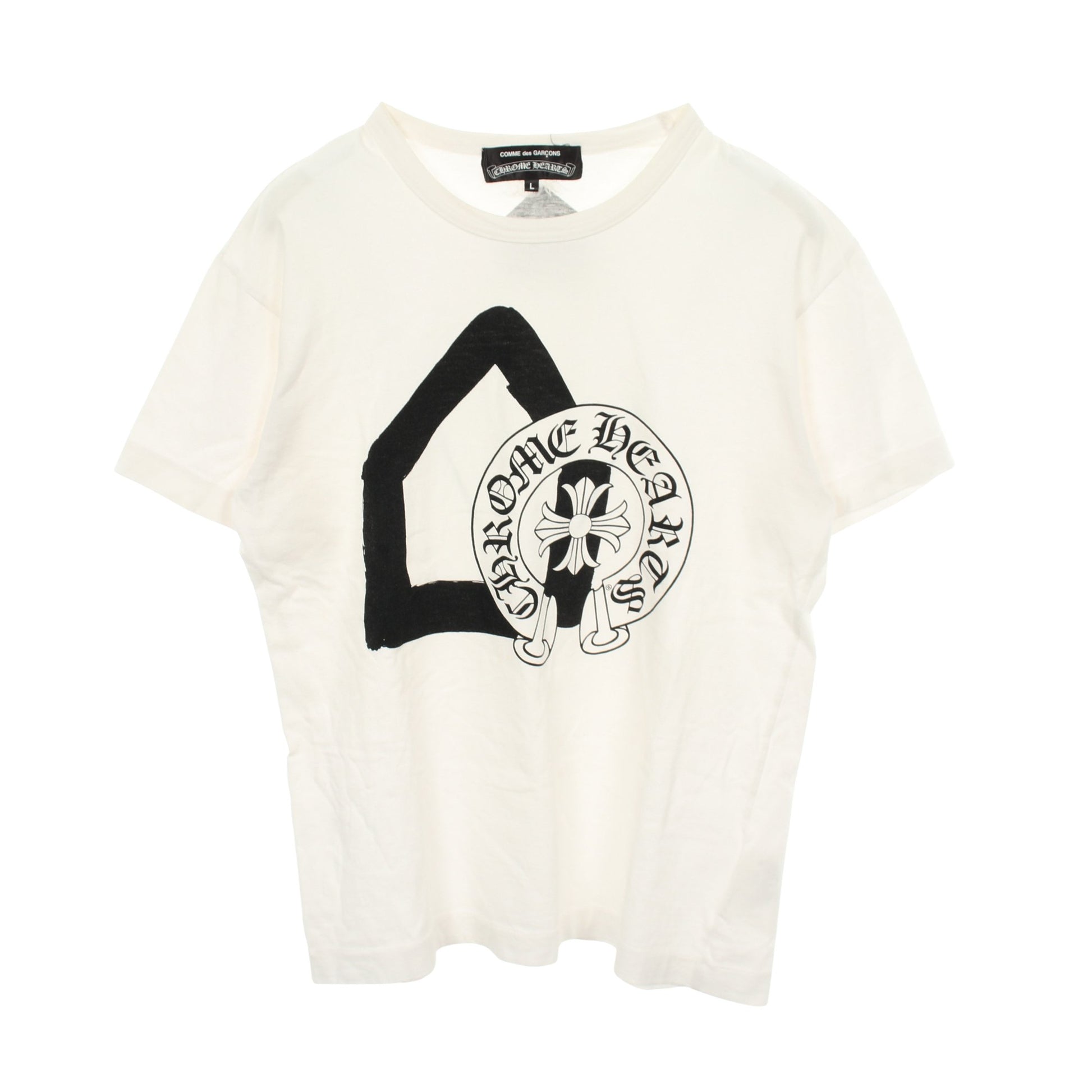 Comme des Garcons × Chrome Hearts × DOVER STREET MARKET 半袖Tシャツ クルーネック コットン ホワイト ブラック コムデギャルソン トップス Comme des Garcons
