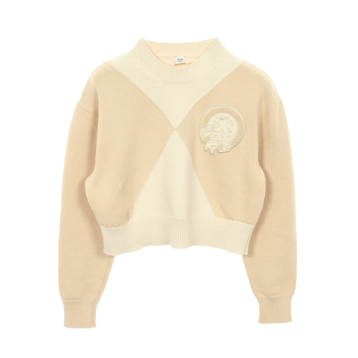 CANDY LIBRIS クロップド ニット コットン ナイロン ライトベージュ エルメス トップス HERMES