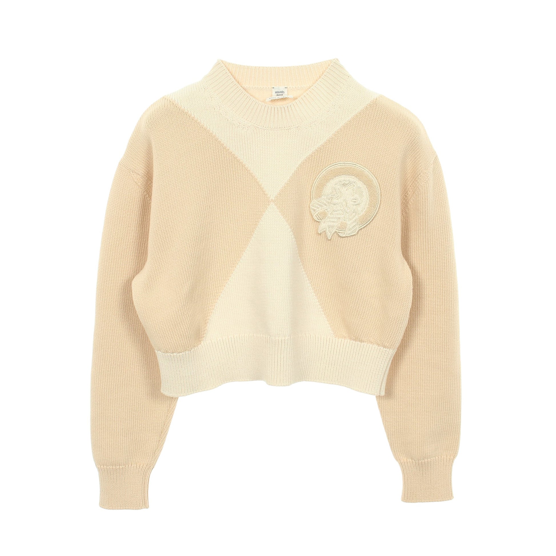CANDY LIBRIS クロップド ニット コットン ナイロン ライトベージュ エルメス トップス HERMES