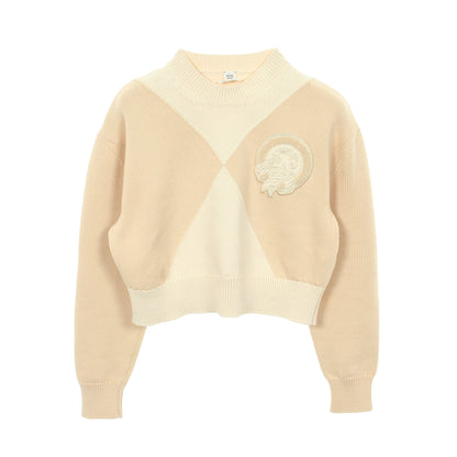 CANDY LIBRIS クロップド ニット コットン ナイロン ライトベージュ エルメス トップス HERMES