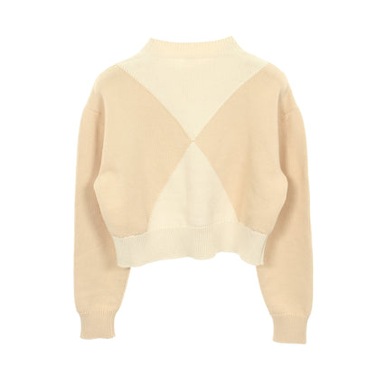 CANDY LIBRIS クロップド ニット コットン ナイロン ライトベージュ エルメス トップス HERMES
