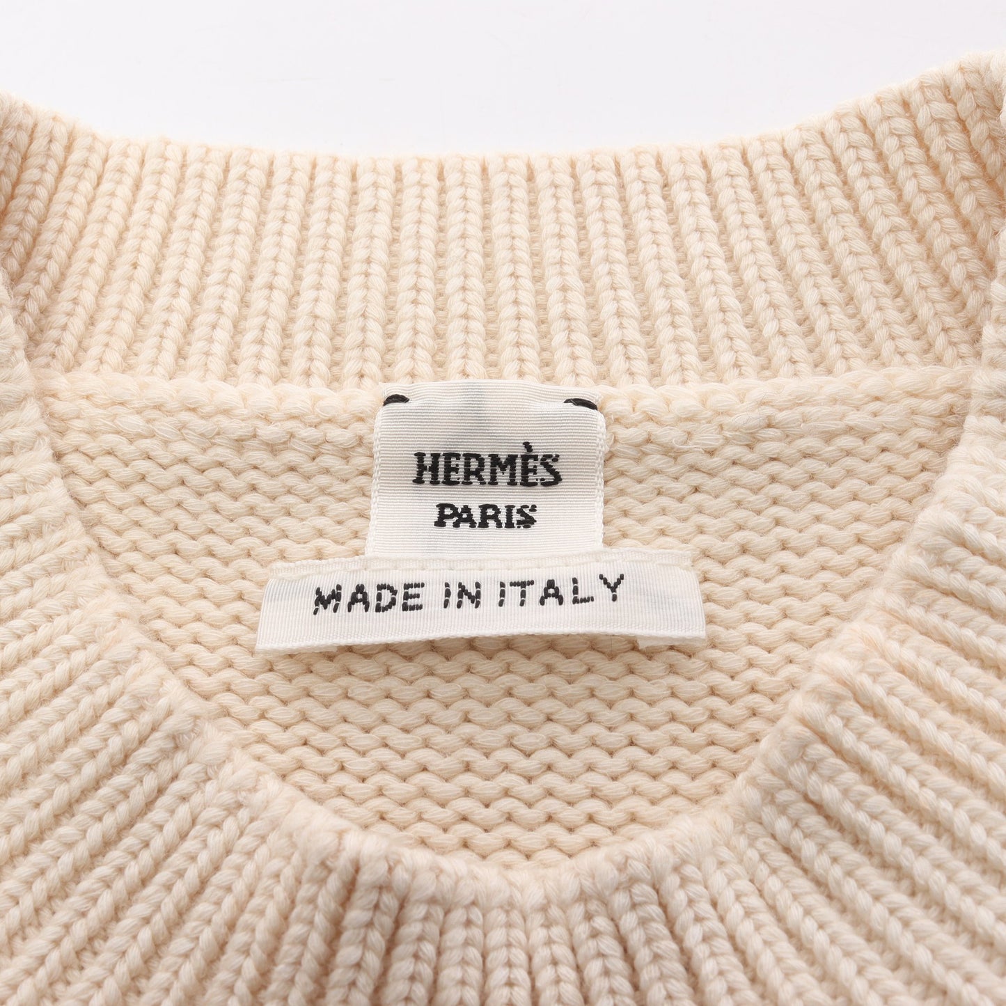 CANDY LIBRIS クロップド ニット コットン ナイロン ライトベージュ エルメス トップス HERMES