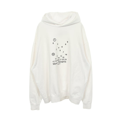 ナンバリングロゴ刺繍 プルオーバーパーカー コットン ホワイト メゾンマルジェラ トップス Maison Margiela