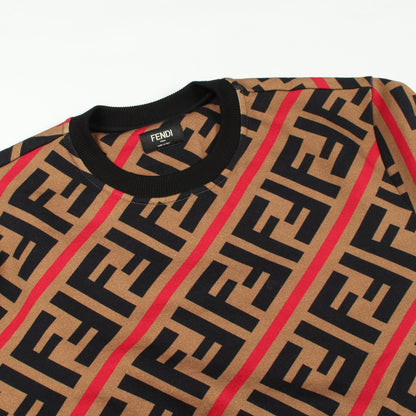 ズッカ スウェットシャツ コットン カーキブラウン ブラック レッド 裏起毛 フェンディ トップス FENDI