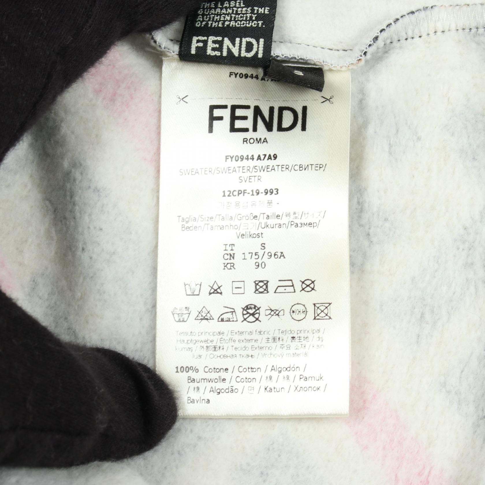ズッカ スウェットシャツ コットン カーキブラウン ブラック レッド 裏起毛 フェンディ トップス FENDI