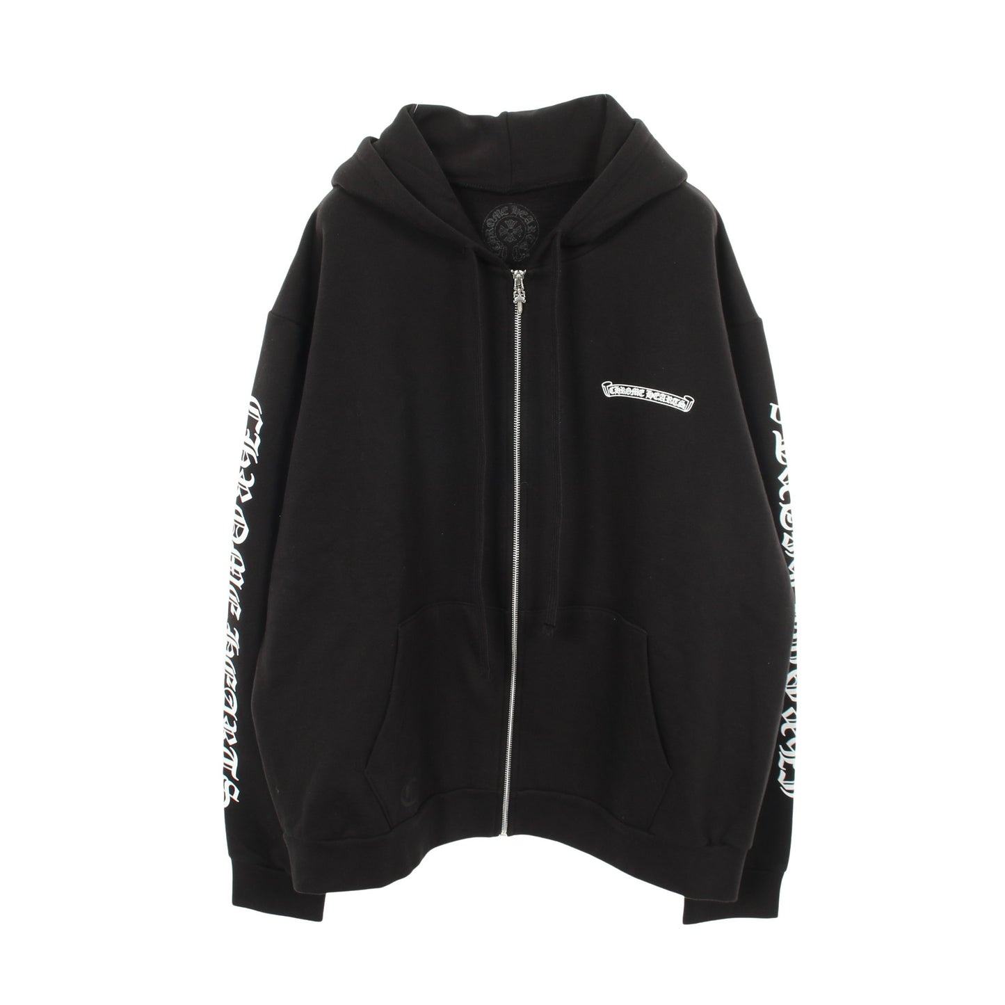 ジップアップパーカー アームロゴ コットン ブラック 裏起毛 クロムハーツ トップス Chrome Hearts